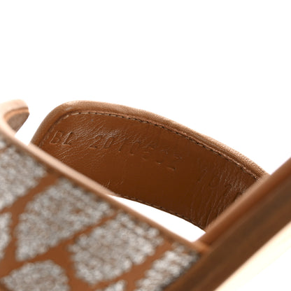 Hermes Embroidered Calfskin Oran Sandals 38 Naturel Gris Argente 9 of 10