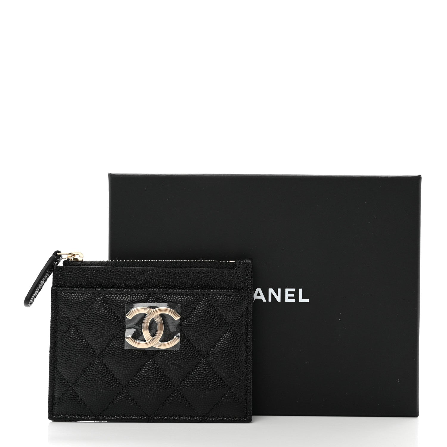 Chanel Caviar Quilted CC Zip Card Holder Black 8 of 8