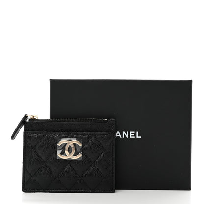 Chanel Caviar Quilted CC Zip Card Holder Black 8 of 8