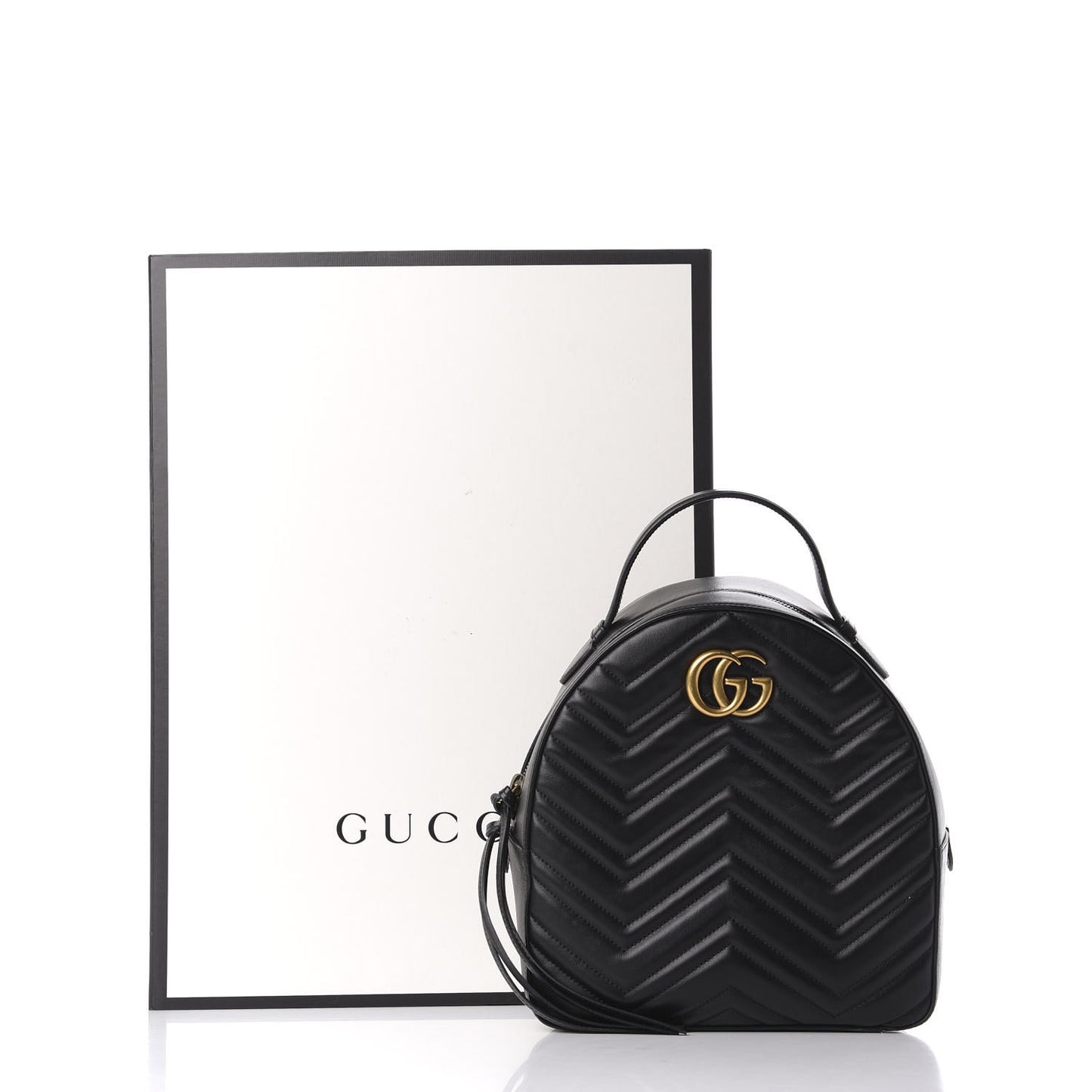 Calfskin Matelasse GG Marmont Dome Backpack Black