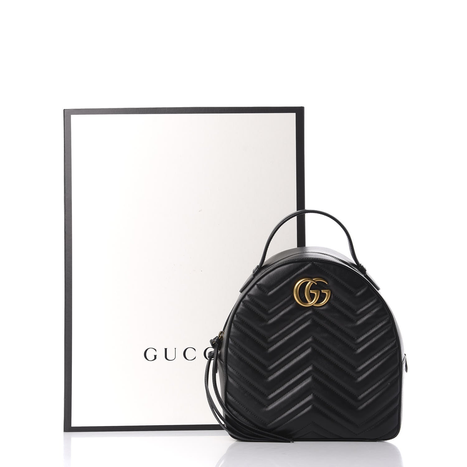 Gucci Calfskin Matelasse GG Marmont Dome Backpack Black 11 of 11