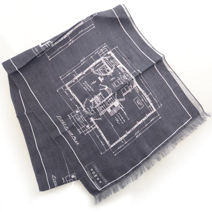 Louis Vuitton Silk Floor Plan Print Scarf Blue 1 of 5