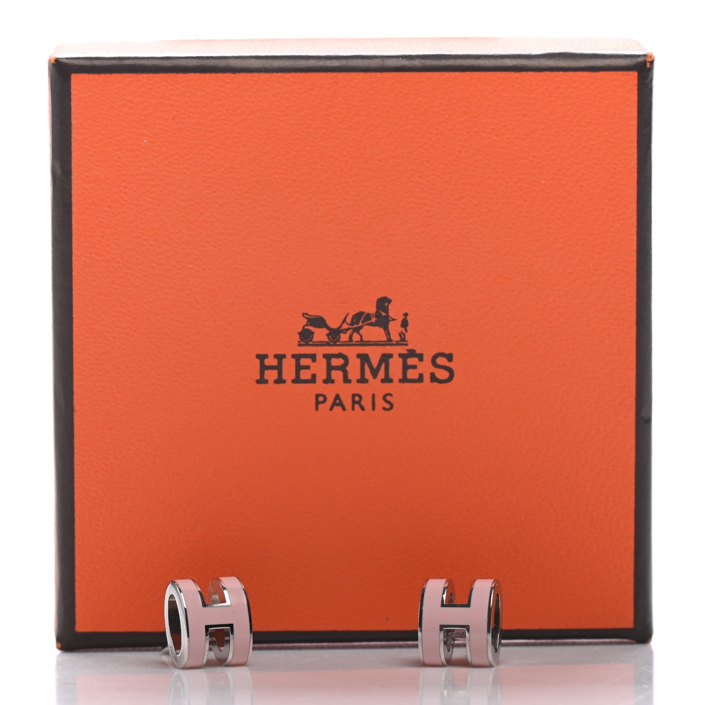 Palladium Lacquered Mini Pop H Earrings Rose Dragee
