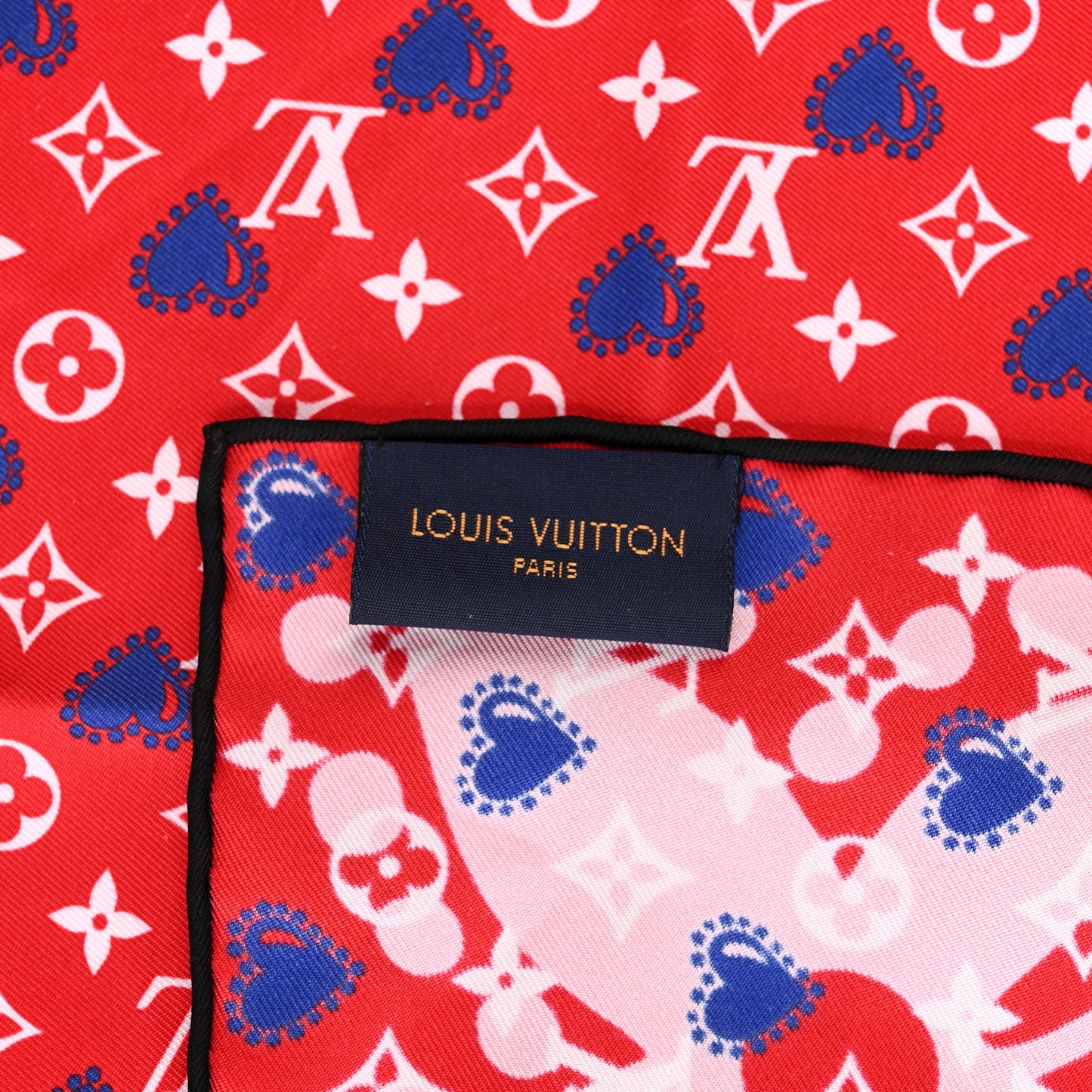 Silk I LV U Square 45 Scarf Red