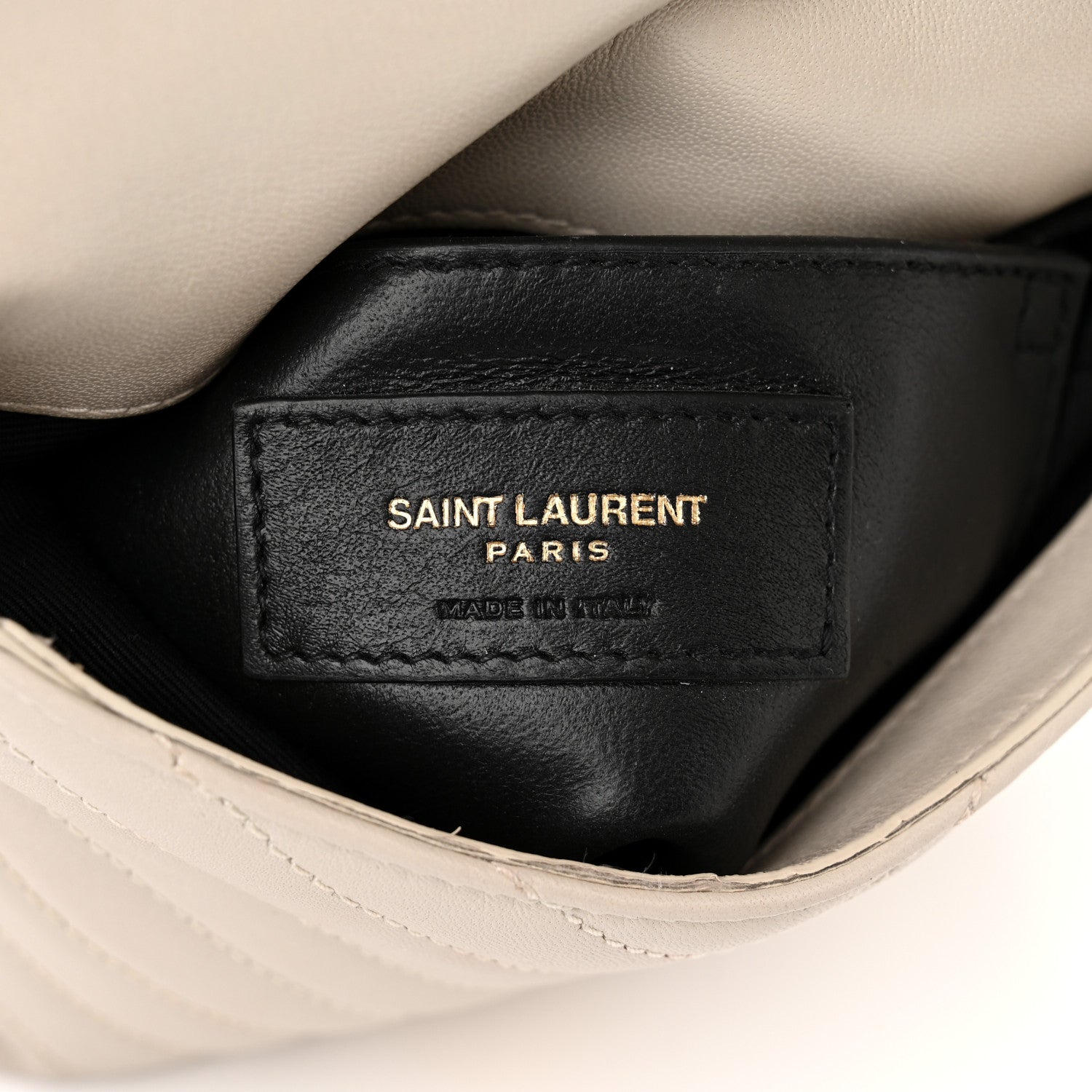 Saint Laurent Lambskin Quilted Double Flap Bag Blanc Vintage 7 of 14
