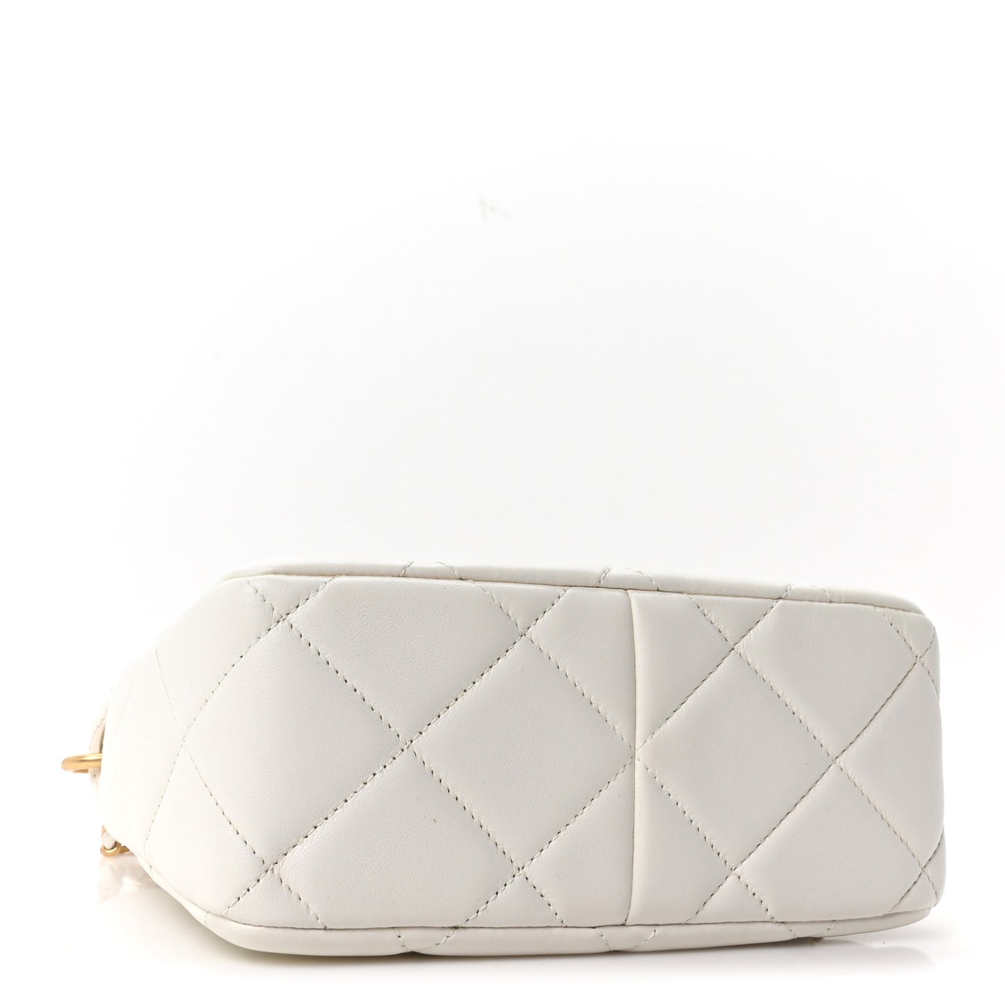 Lambskin Quilted Mini Pearl Crush Hobo White