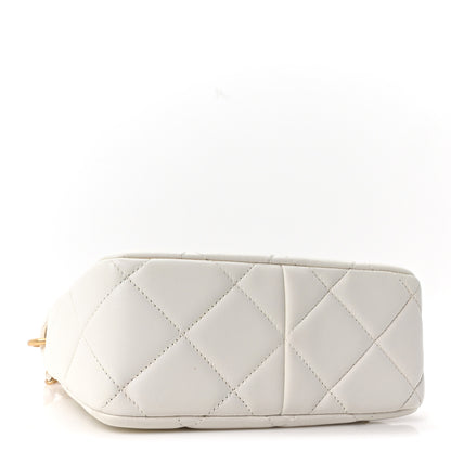 Chanel Lambskin Quilted Mini Pearl Crush Hobo White 4 of 11