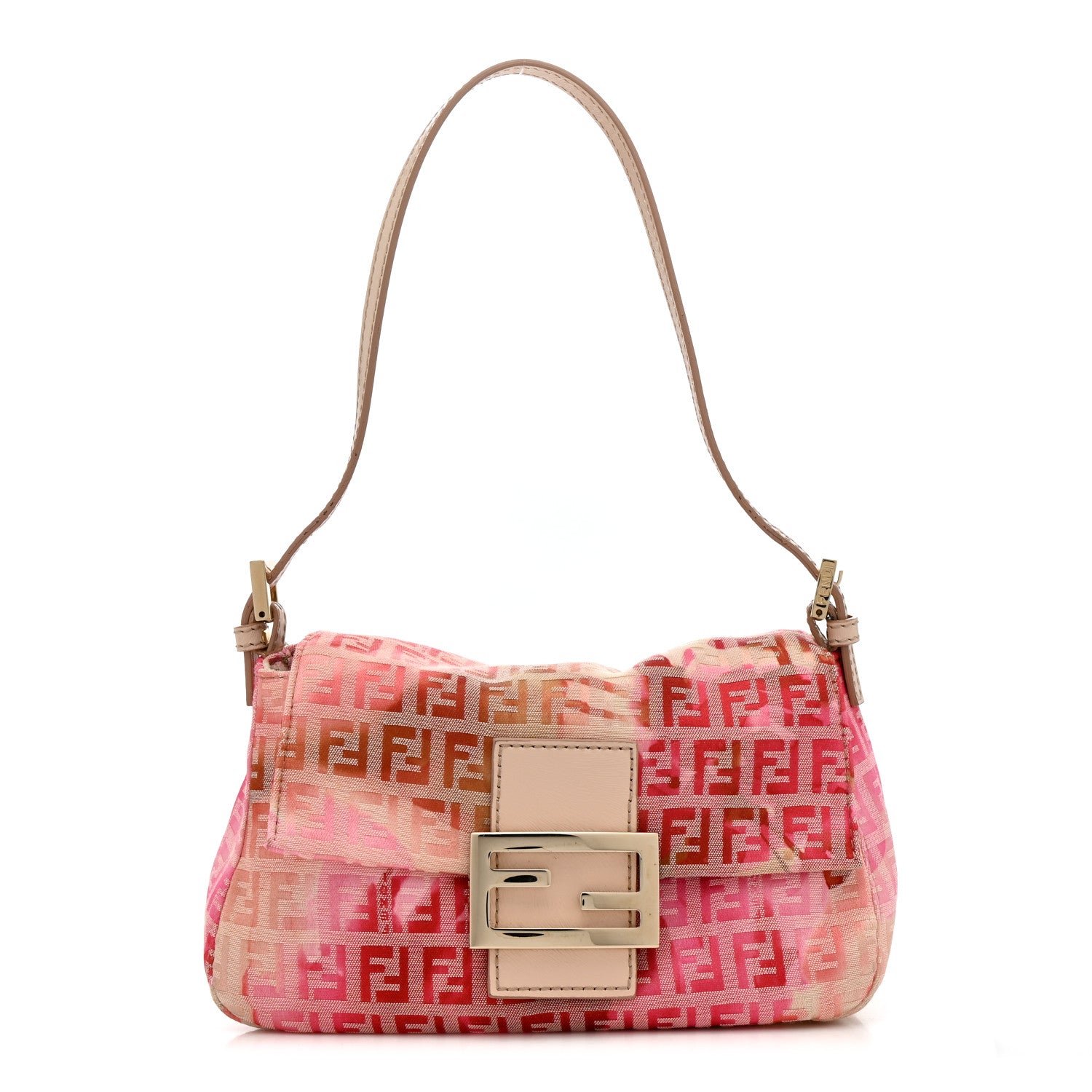 Fendi Zucchino Vitello Floral Mini Forever Mama Baguette Pink Multicolor 1 of 14