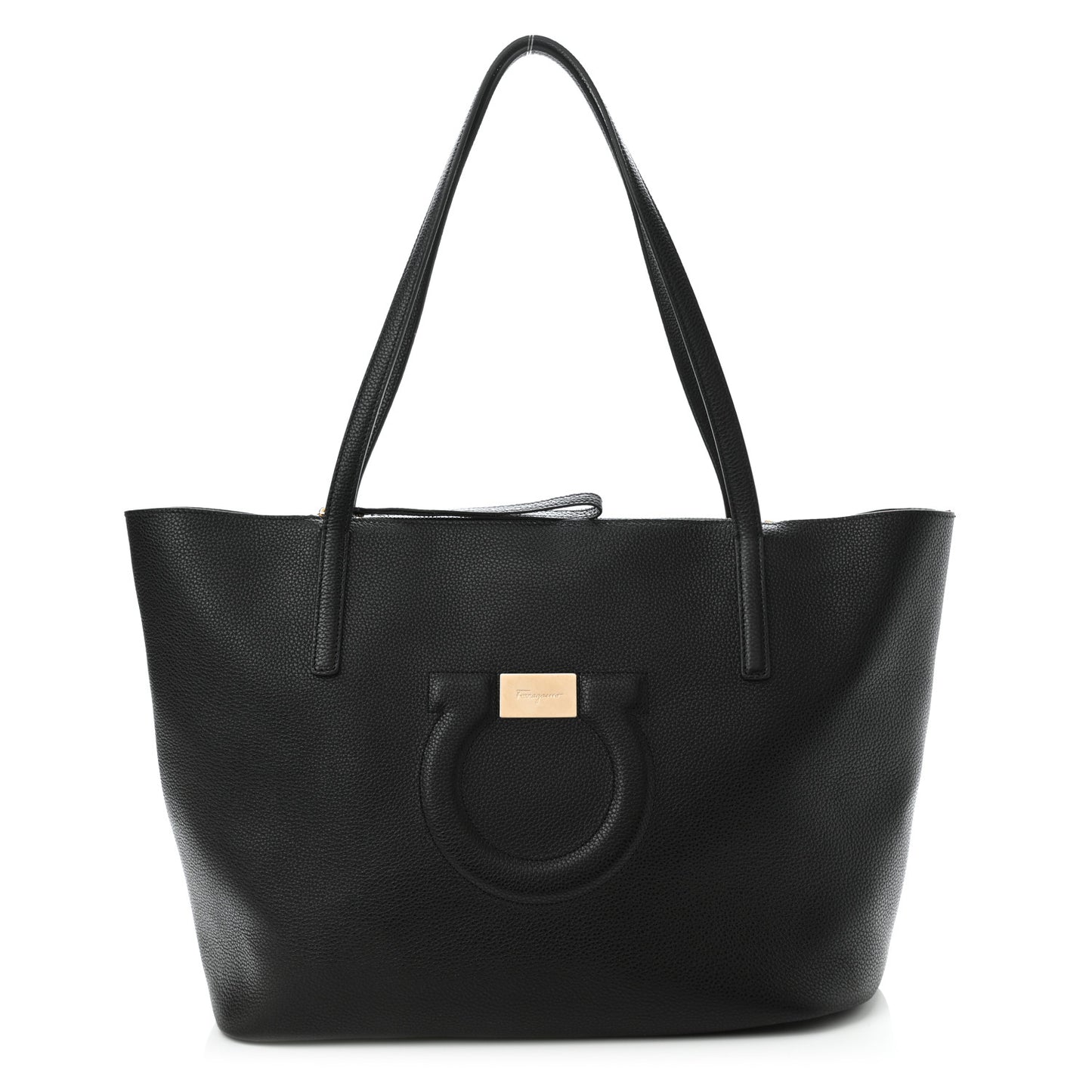 Calfskin Medium Gancini Tote Black