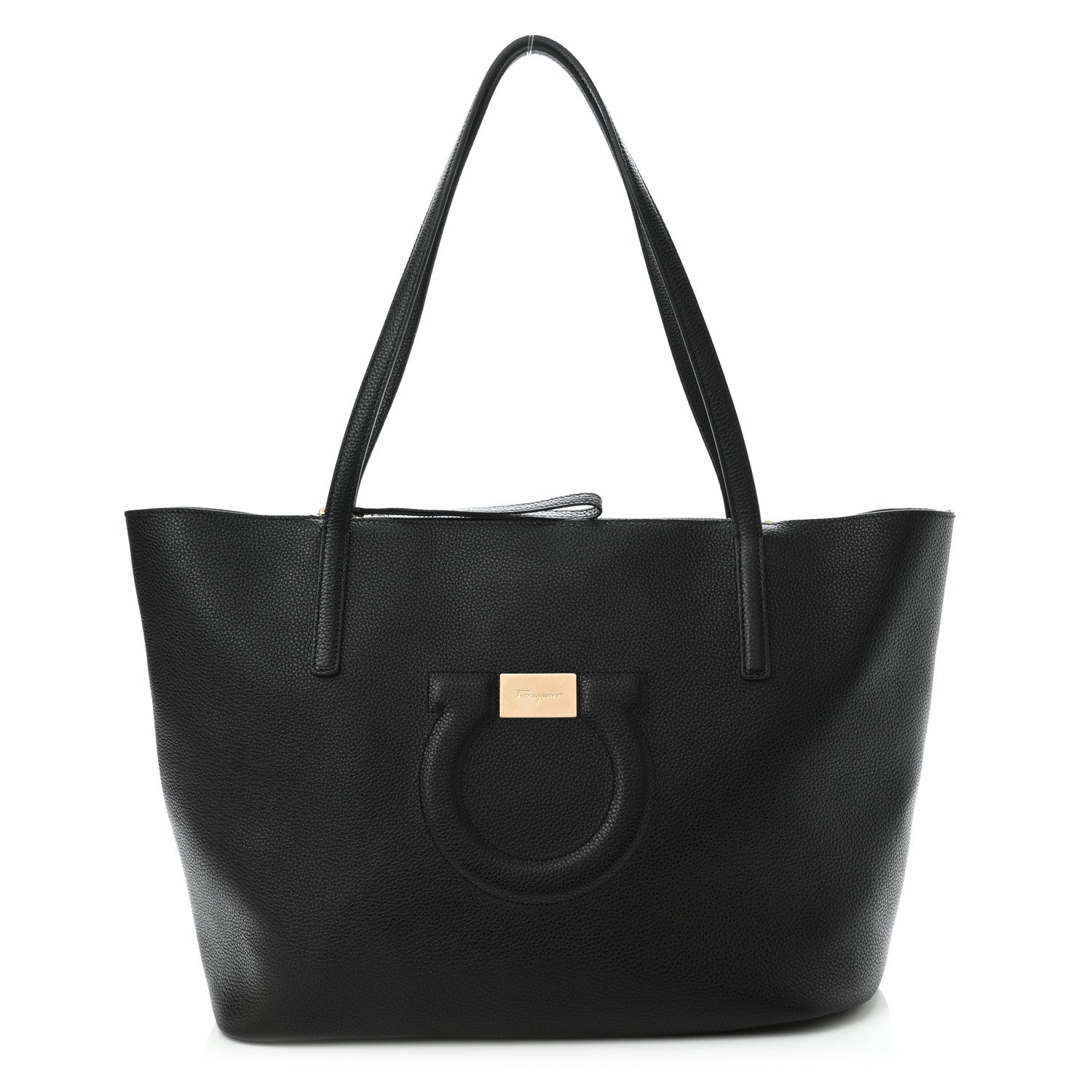 Salvatore Ferragamo Calfskin Medium Gancini Tote Black 3 of 12