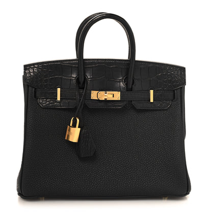 Hermes Togo Matte Alligator Birkin Touch 25 Black 1 of 16
