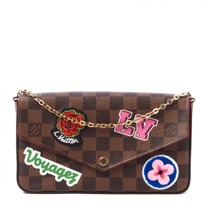 Louis Vuitton Damier Ebene LV Stories Pochette Felicie Chain Wallet 3 of 9