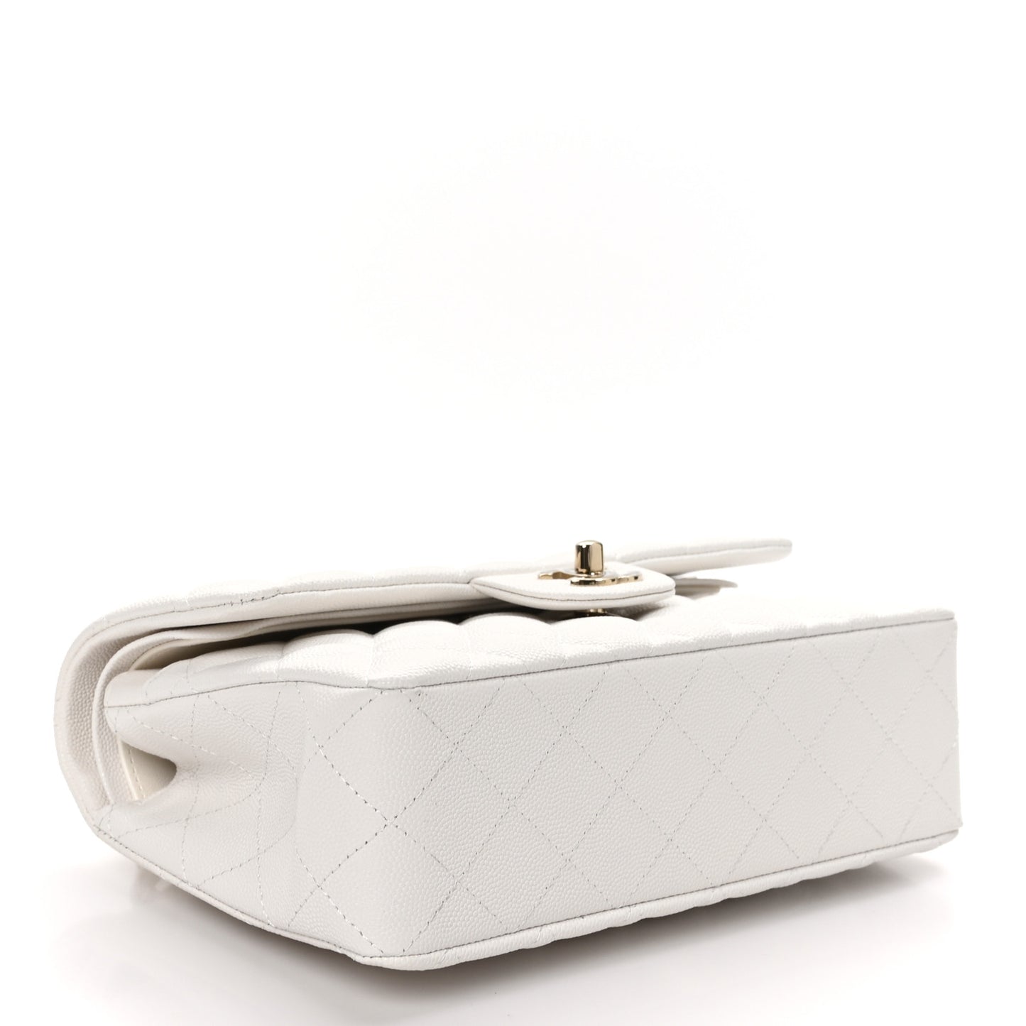Caviar Quilted Small Double Flap White
