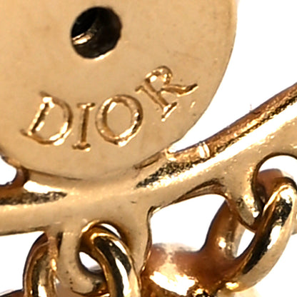 Christian Dior Pearl Crystal Dio(r)evolution Earrings Aged Gold 4 of 4