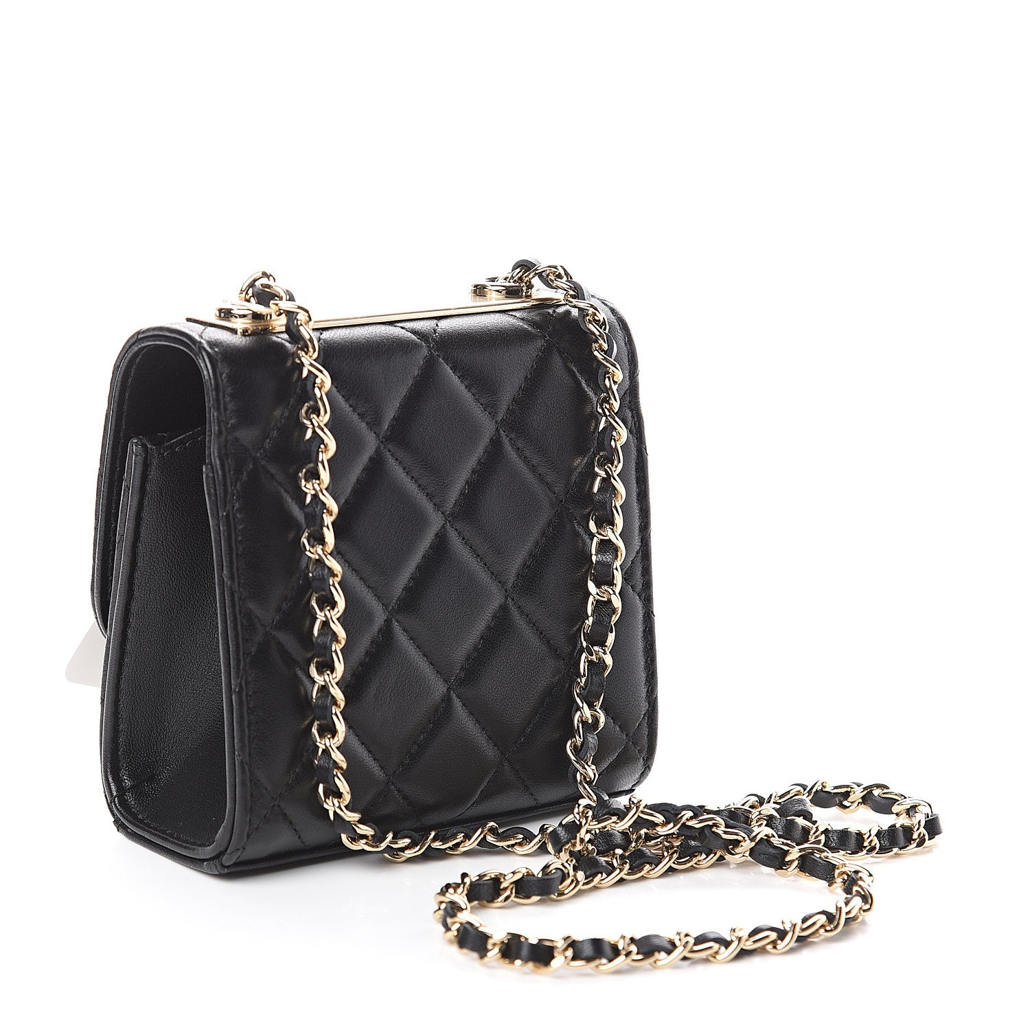 Chanel Lambskin Quilted Mini Trendy CC Chain Wallet Black 2 of 9
