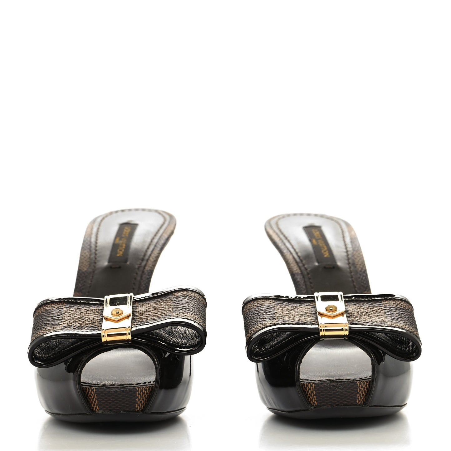 Damier Ebene Patent Valentine Mules 36