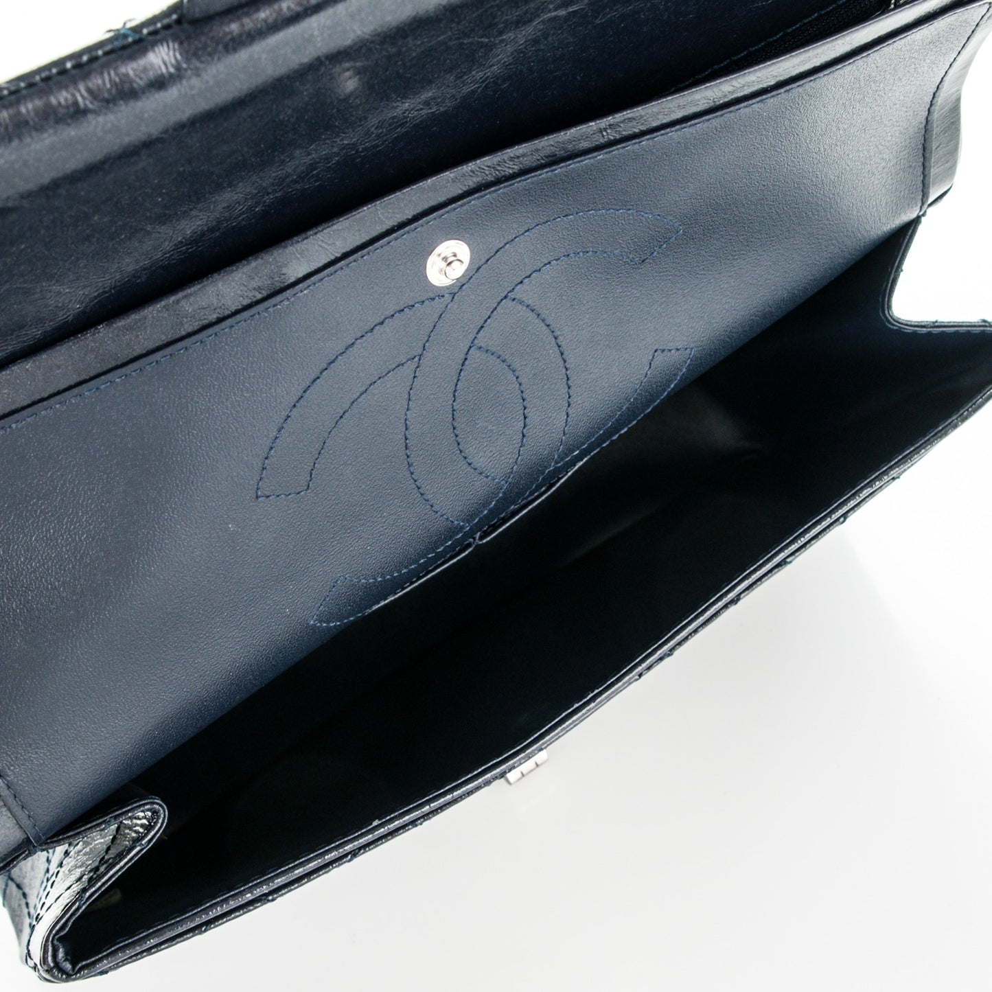Glazed Calfskin Quilted 2.55 Reissue 226 Flap Dark Navy Blue
