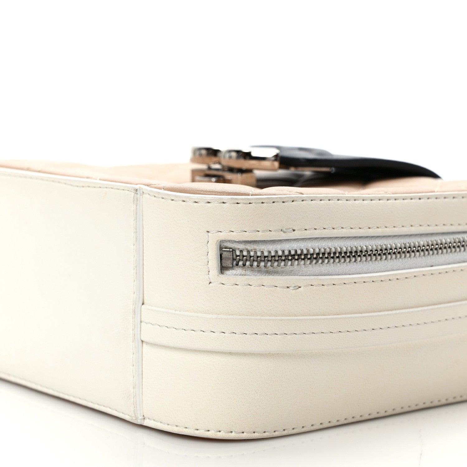 Chanel Lambskin Quilted Mini CC Box Camera Bag Beige White Black 9 of 9