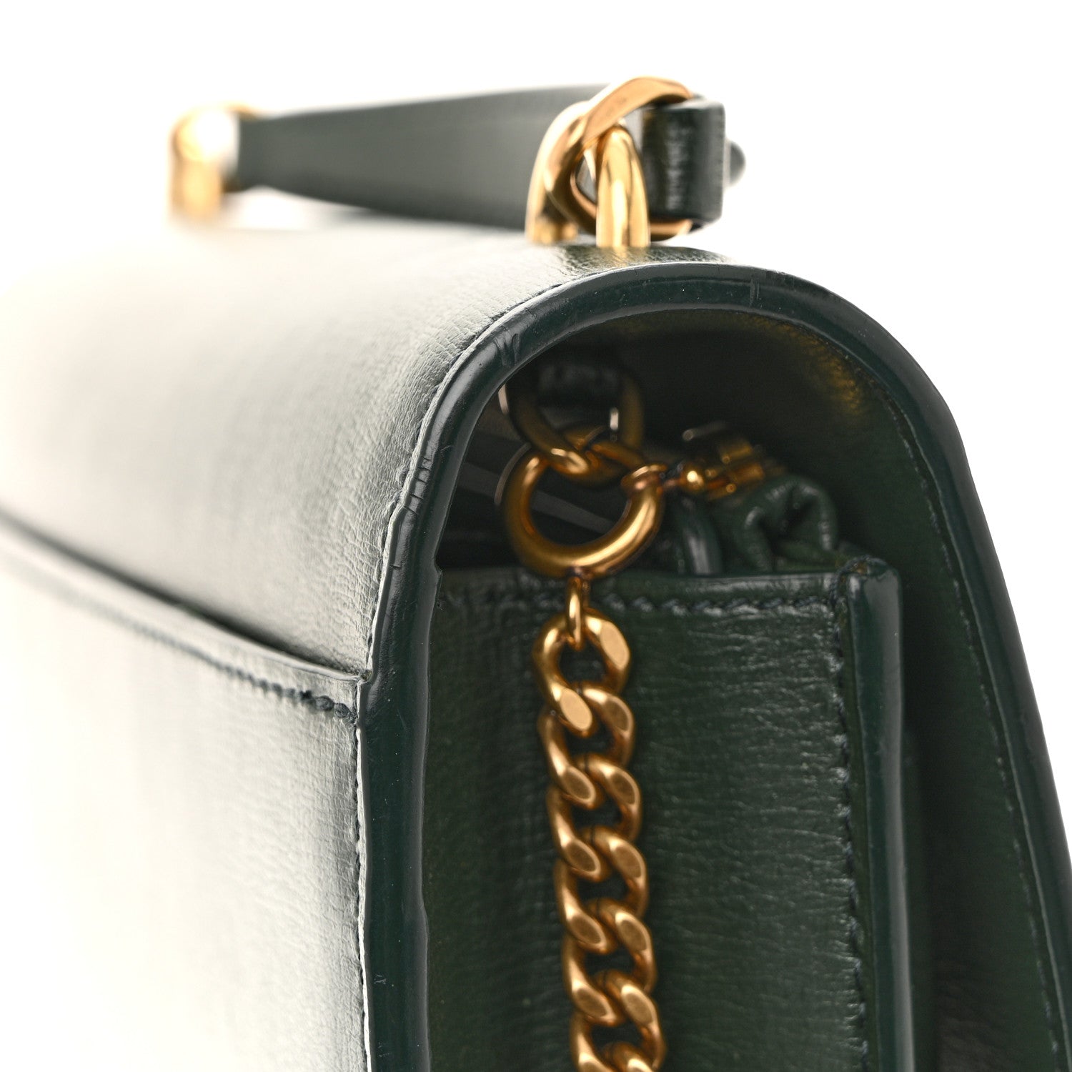 Saint Laurent Calfskin Monogram Sunset Chain Wallet Green 12 of 13