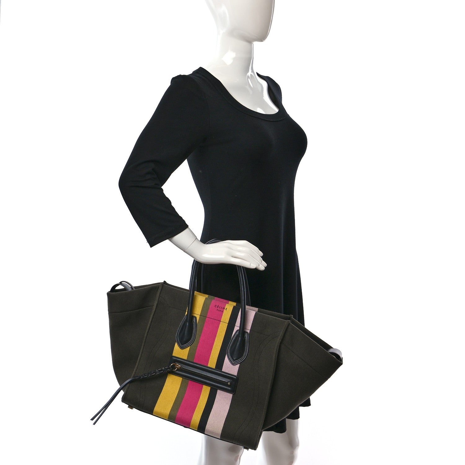 Celine Canvas Striped Medium Phantom Luggage Multicolor 2 of 9