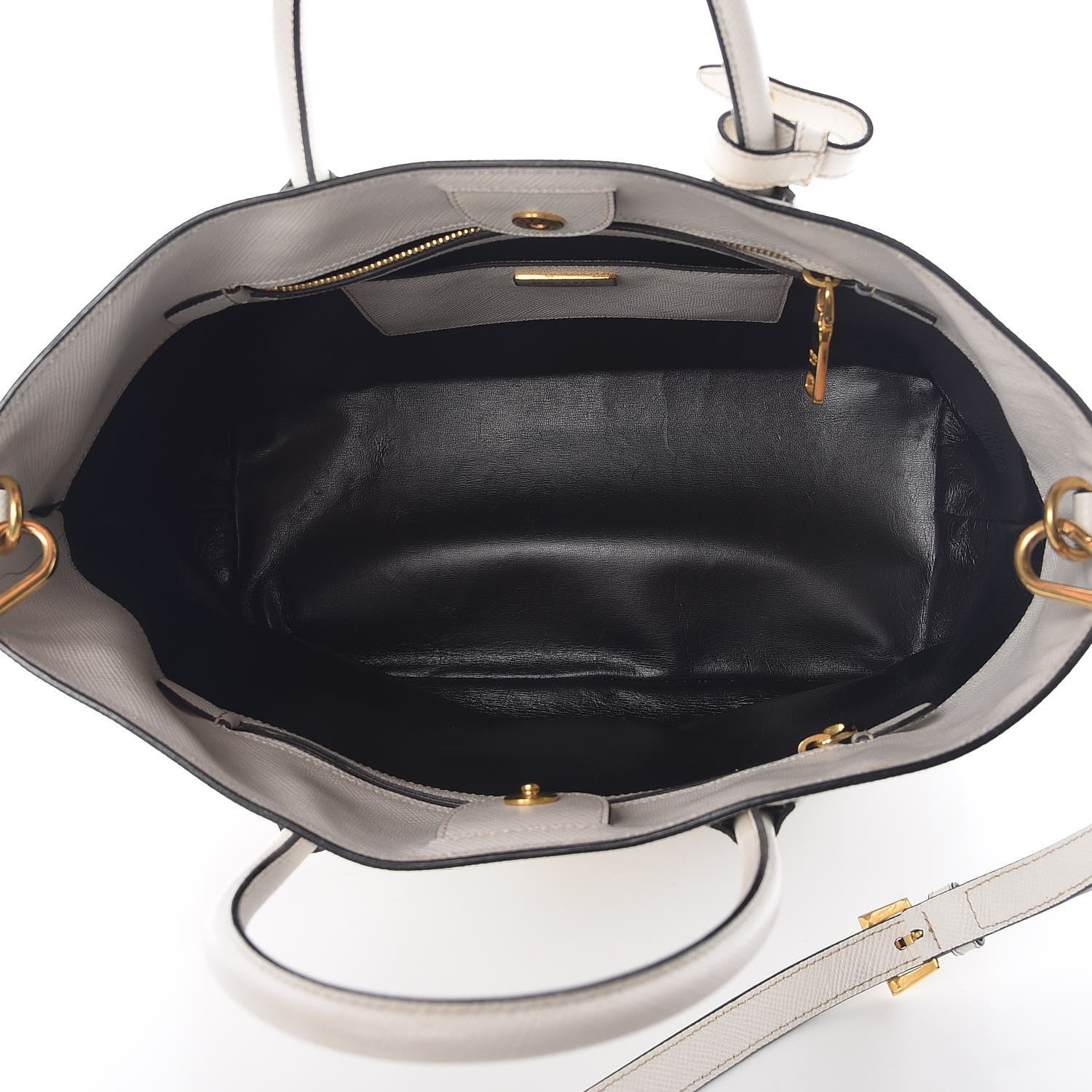 Prada Saffiano Cuir Front Pocket Tote Talco 5 of 11