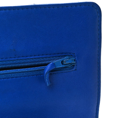 Chanel Crackled Patent Calfskin Puzzle Reissue Wallet On Chain WOC Blue 15 of 15