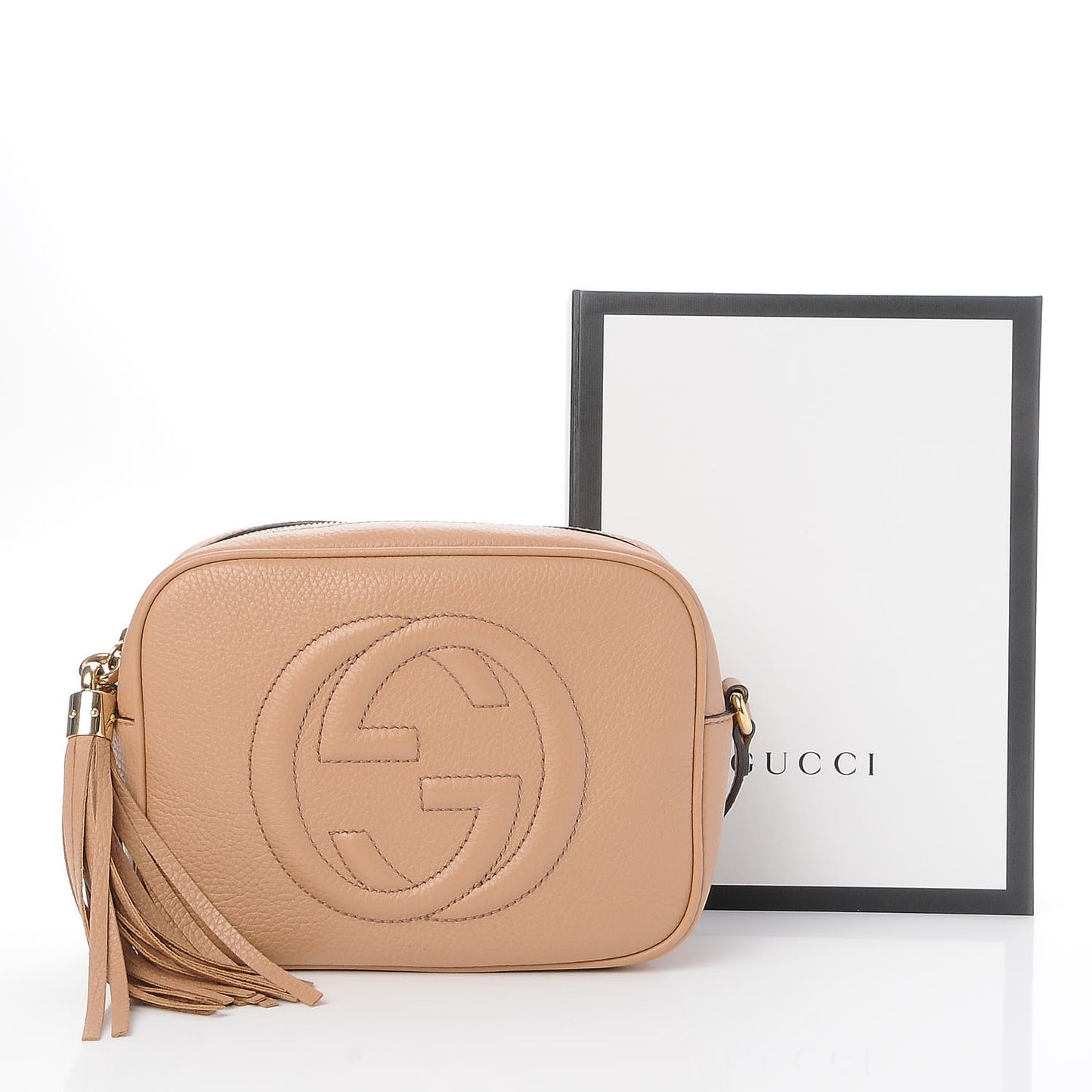 Pebbled Calfskin Small Soho Disco Bag Rose Beige