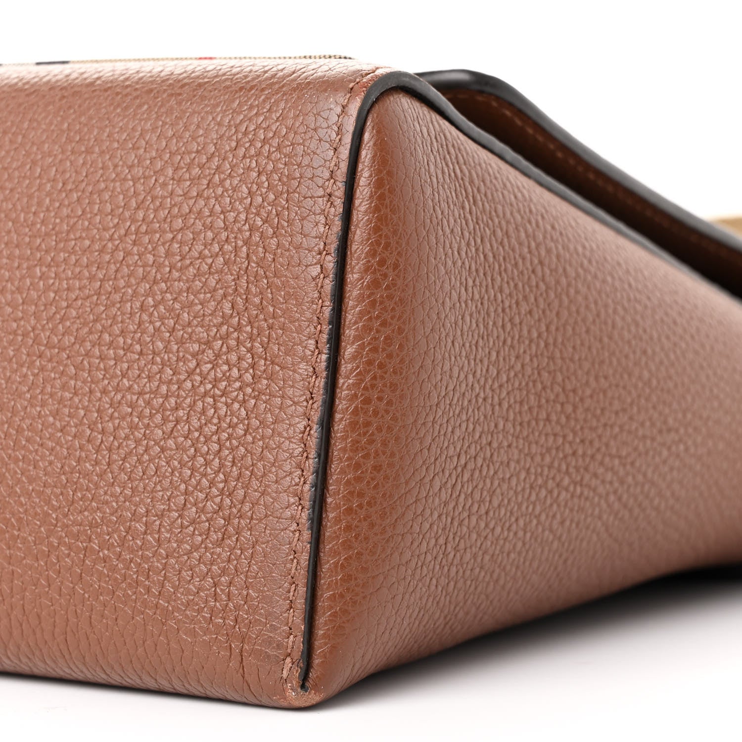 Burberry Calfskin Vintage Check Note Crossbody Bag Tan 9 of 13