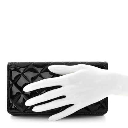 Chanel Patent Calfskin Quilted Yen Wallet So Black 2 of 14