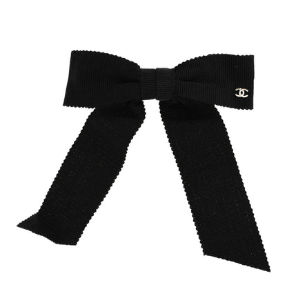 Chanel Canvas Bow CC Hair Clip Black 1 of 4