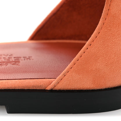 Hermes Suede Goatskin Santorini Sandals 38 Bois De Santal 11 of 13