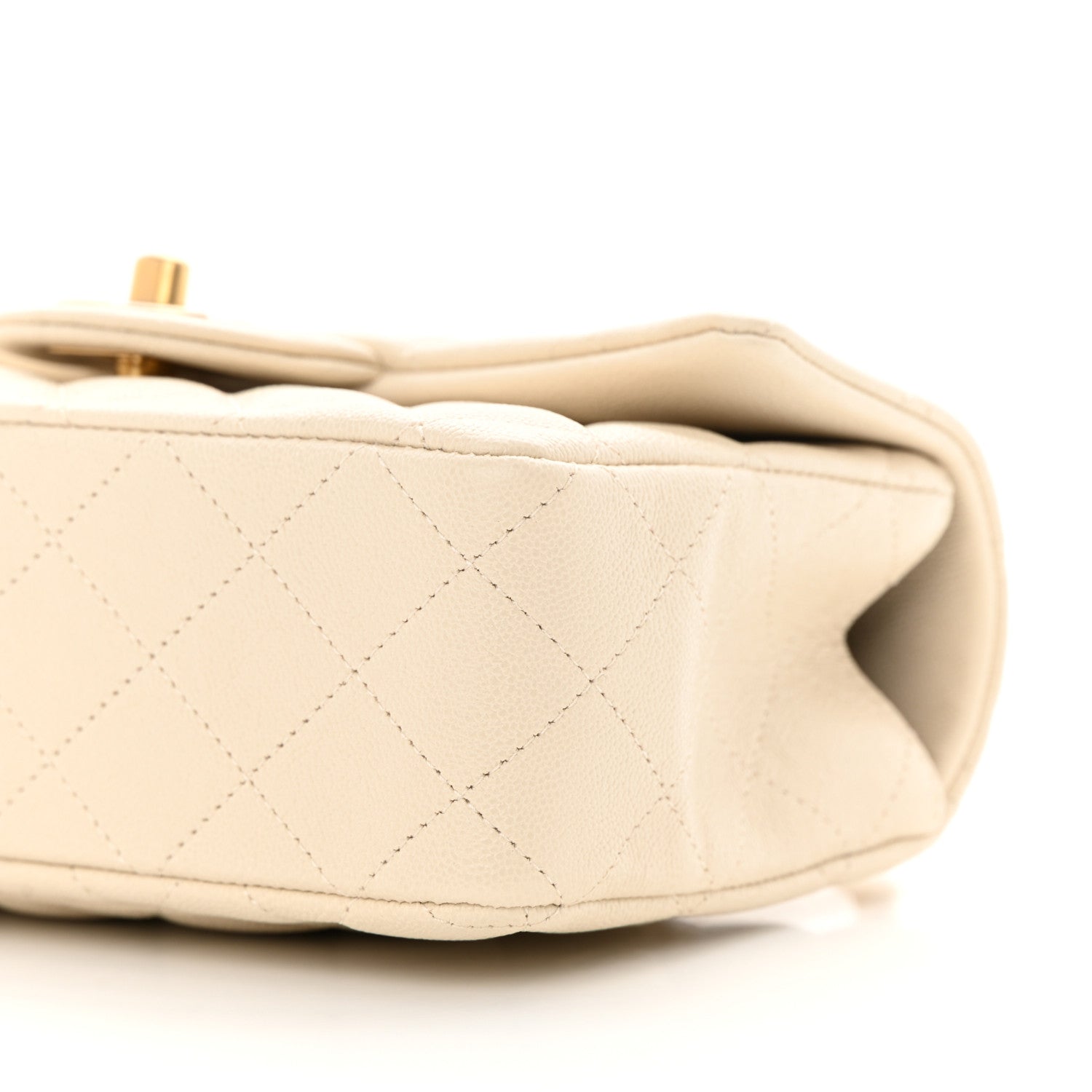 Chanel Caviar Quilted Mini Top Handle Rectangular Flap Beige 10 of 11