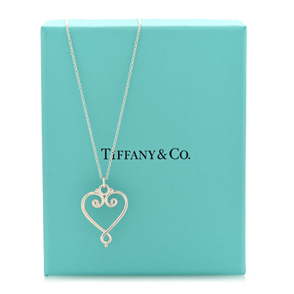 Tiffany Sterling Silver Paloma Picasso Venezia Goldoni Heart Pendant Necklace 5 of 5