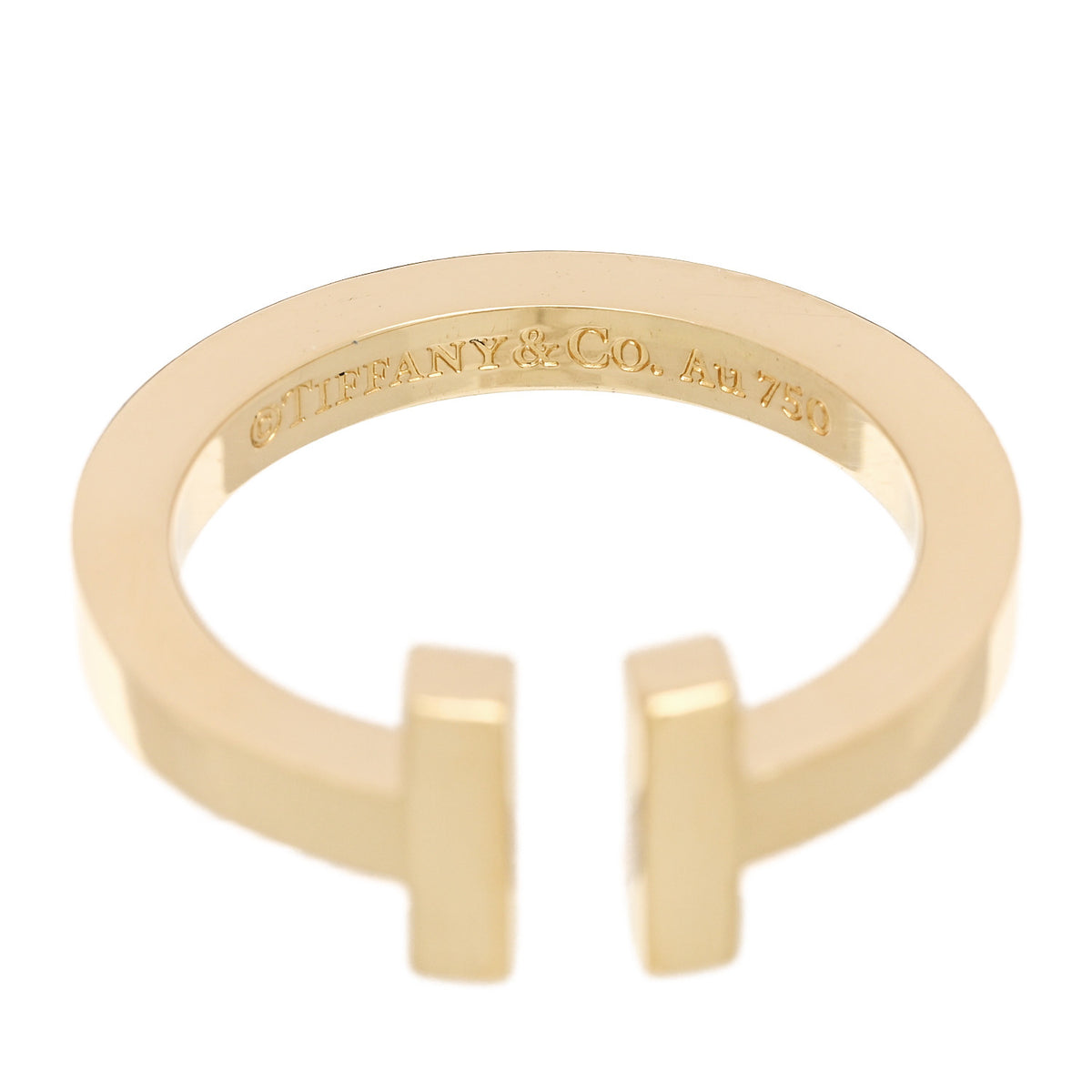 18K Yellow Gold T Square Ring 53 6.5