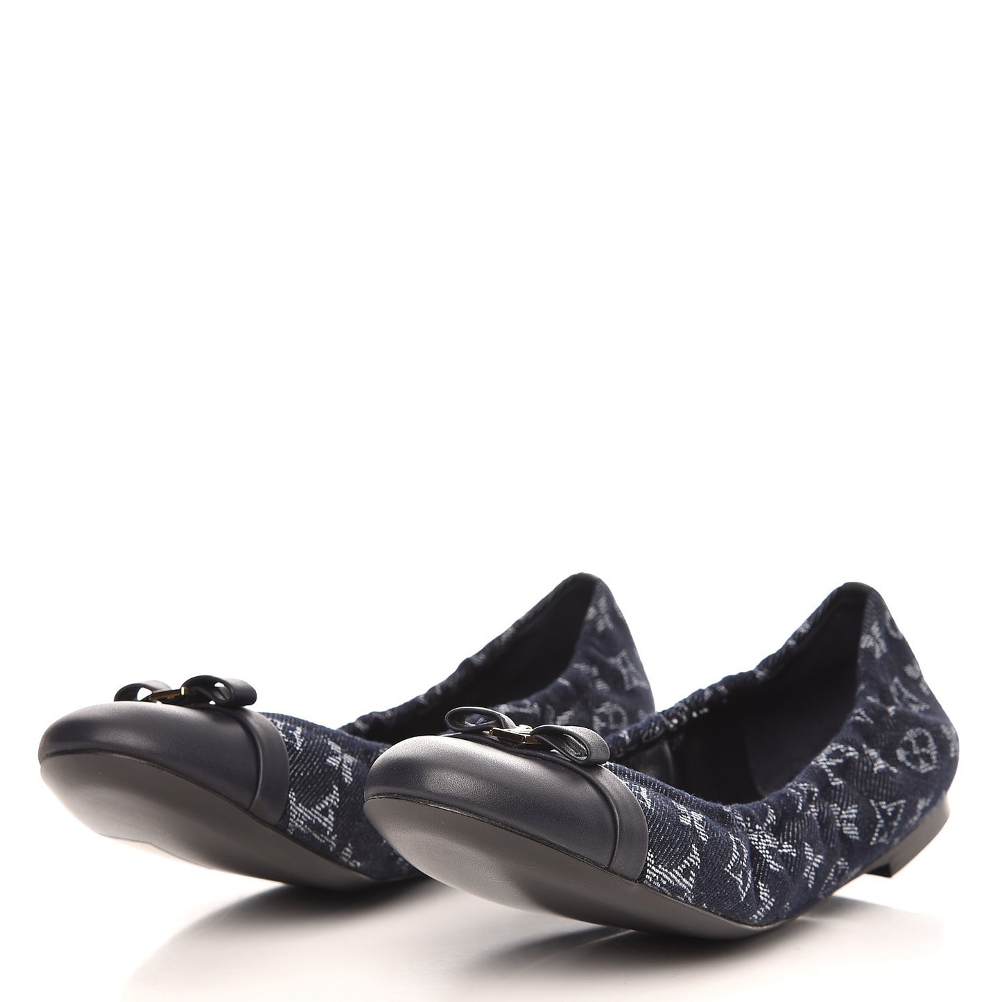 Monogram Denim Elba Ballerina Flats 37 Marine