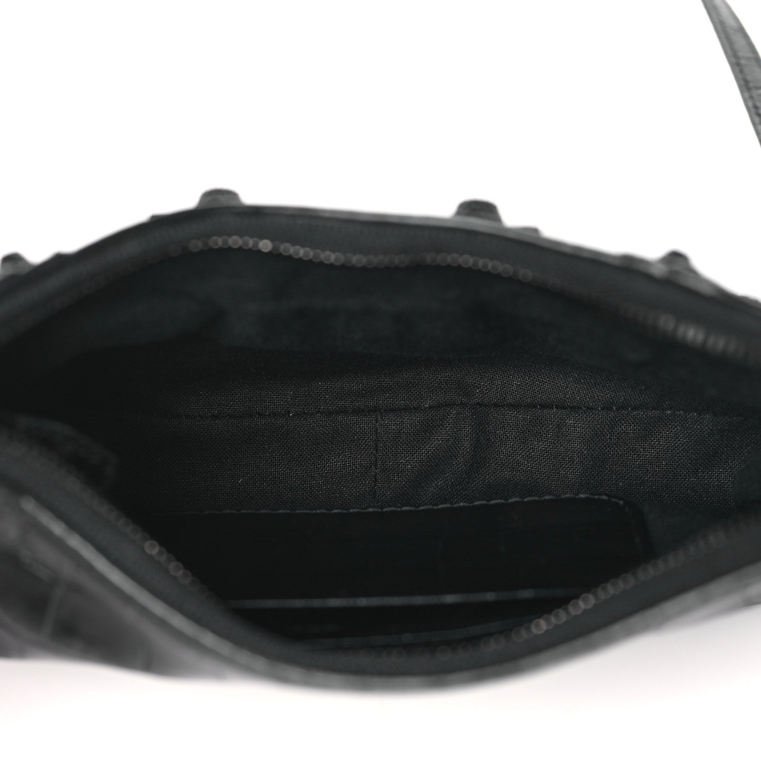 Balenciaga Extra Supple Calfskin Crystal Crocodile Embossed Le Cagole Mini Purse With Chain Black 5 of 11