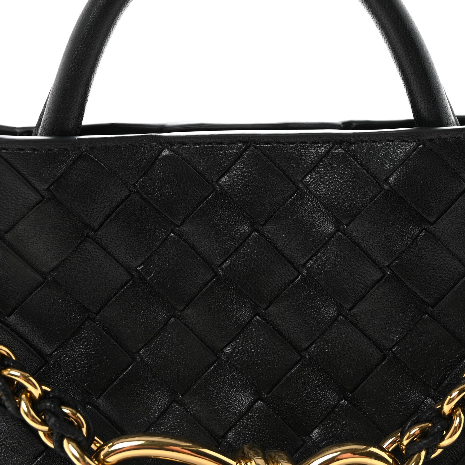 Bottega Veneta Nappa Intrecciato Small Andiamo With Chain Shoulder Bag Black 7 of 9