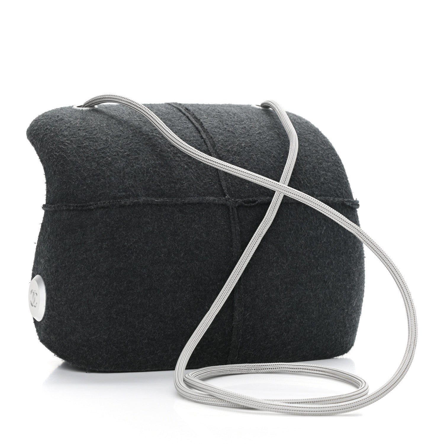 Chanel Felt Millennium 2005 Hard Case Crossbody Bag Grey 3 of 12