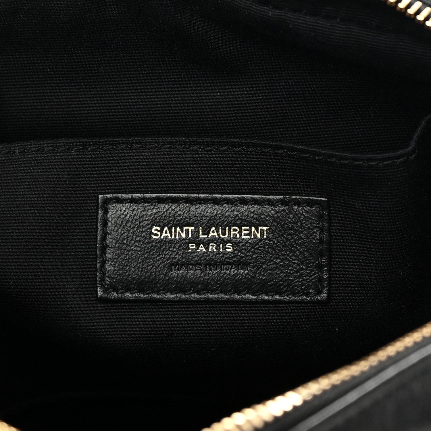 Saint Laurent Raffia Canvas Monogram Lou Camera Bag Black 6 of 14