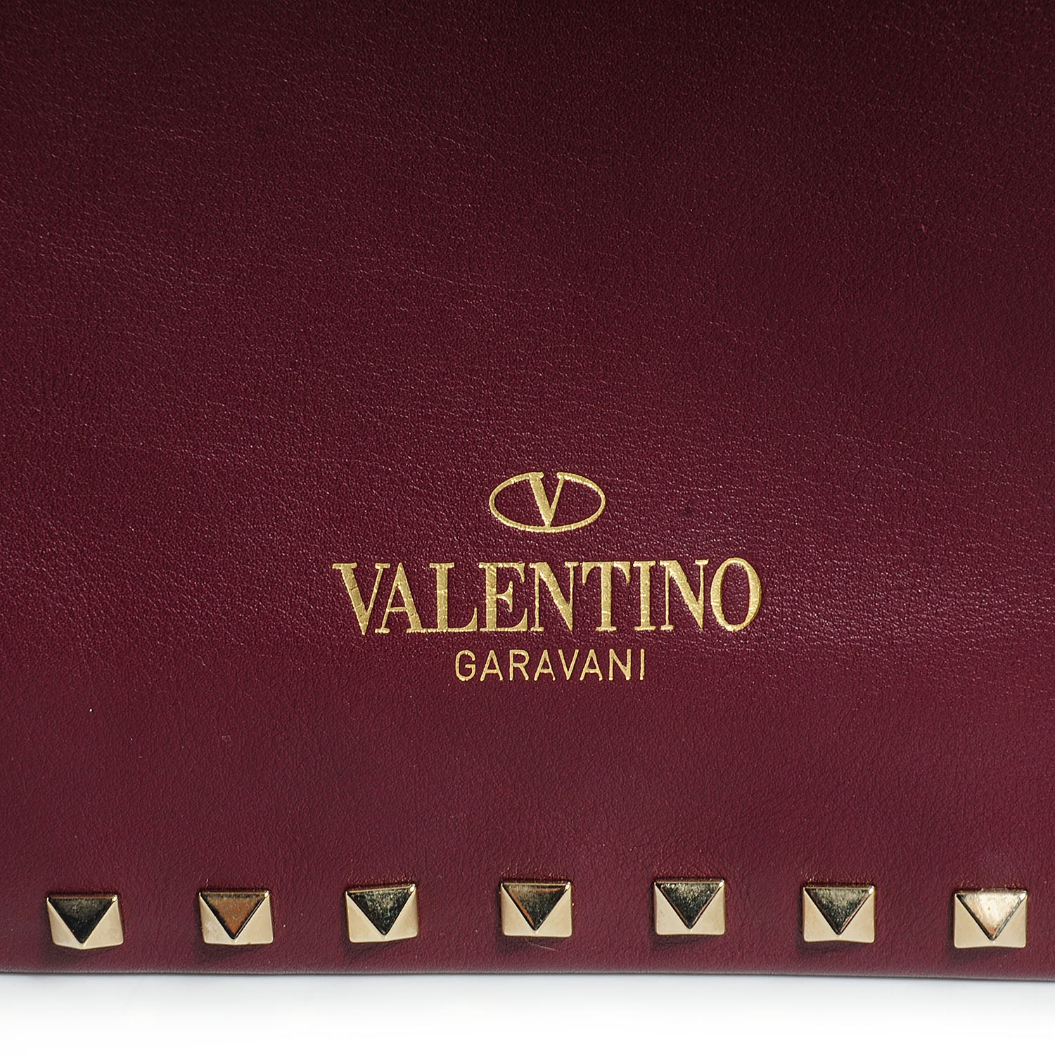 Valentino Garavani Vitello Large Rockstud Zip Wristlet Pouch Rubin 5 of 8