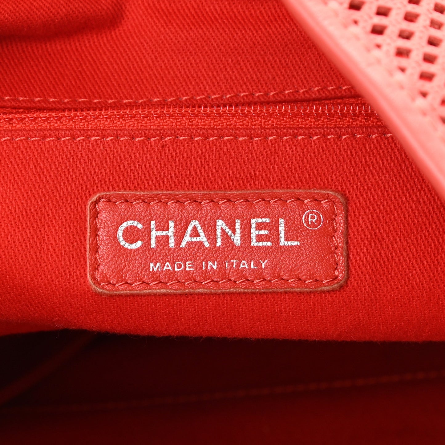 Calfskin Perforated Up In The Air North South Tote Red