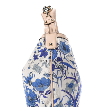 Gucci Canvas Flora Floral Large Wave Hobo Blue 7 of 10
