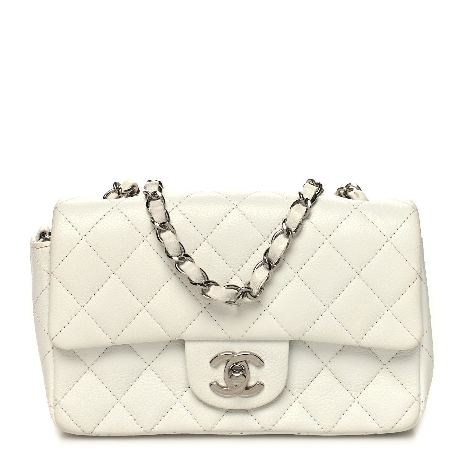 Chanel Caviar Quilted Mini Rectangular Flap White 1 of 12
