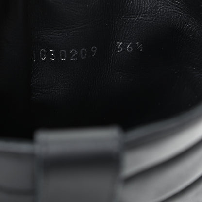 Chanel Oily Calfskin Star Quilted Biker Boots 36.5 Black 10 of 11