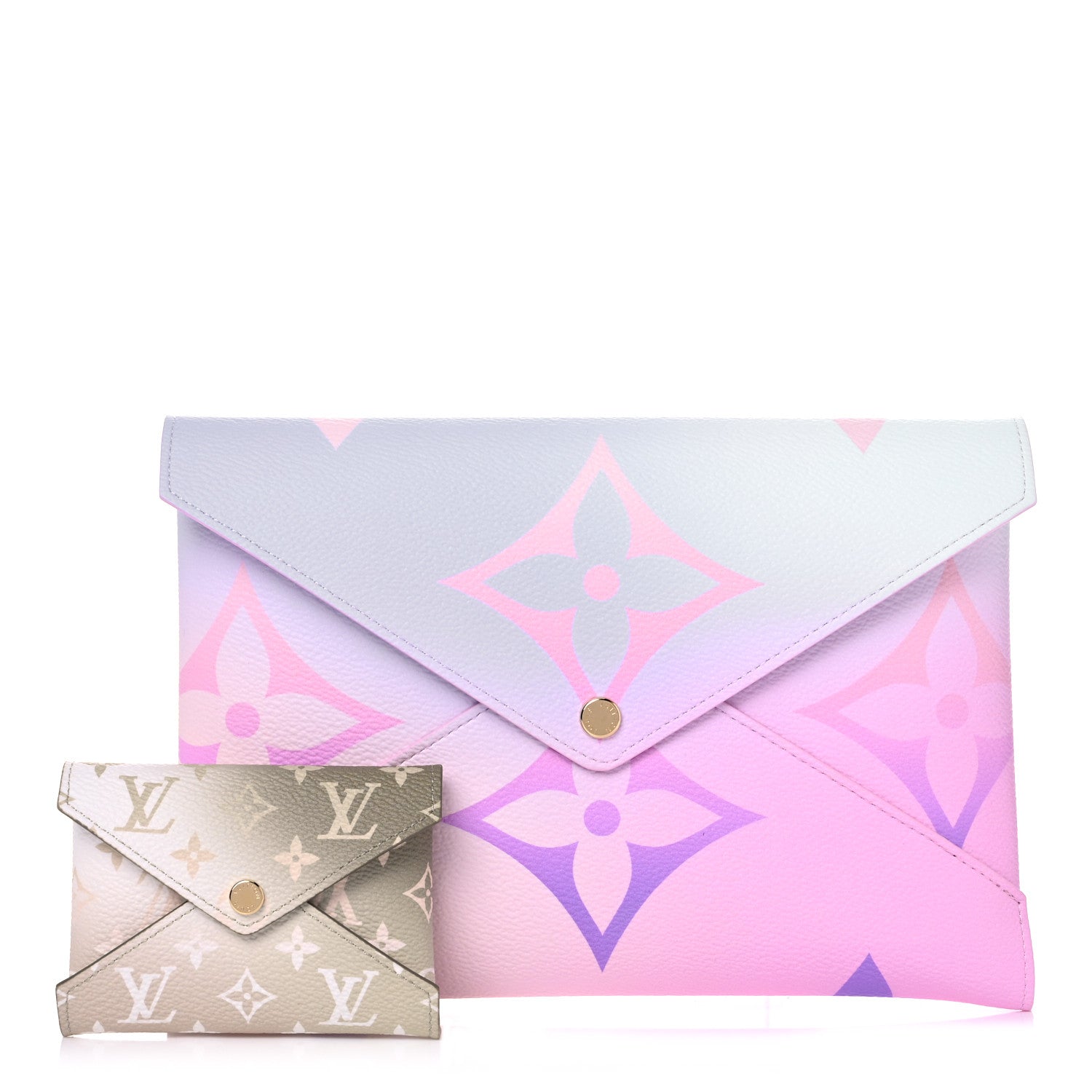 Louis Vuitton Monogram Giant Spring In The City Kirigami Pochette Set Sunrise Pastel Sunset Kaki 1 of 10