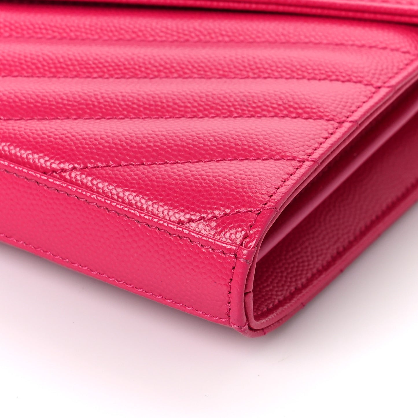 Grain De Poudre Matelasse Chevron Monogram Chain Wallet Bubblegum