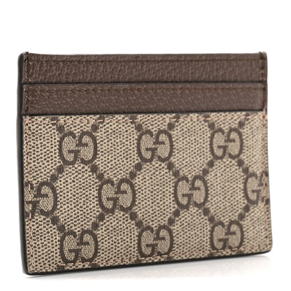 Gucci GG Supreme Monogram Textured Dollar Calfskin Ophidia Card Holder Beige Ebony New Acero 3 of 6