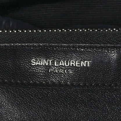Saint Laurent Sheepskin Matelasse Chevron Monogram Large College Satchel Black 6 of 9