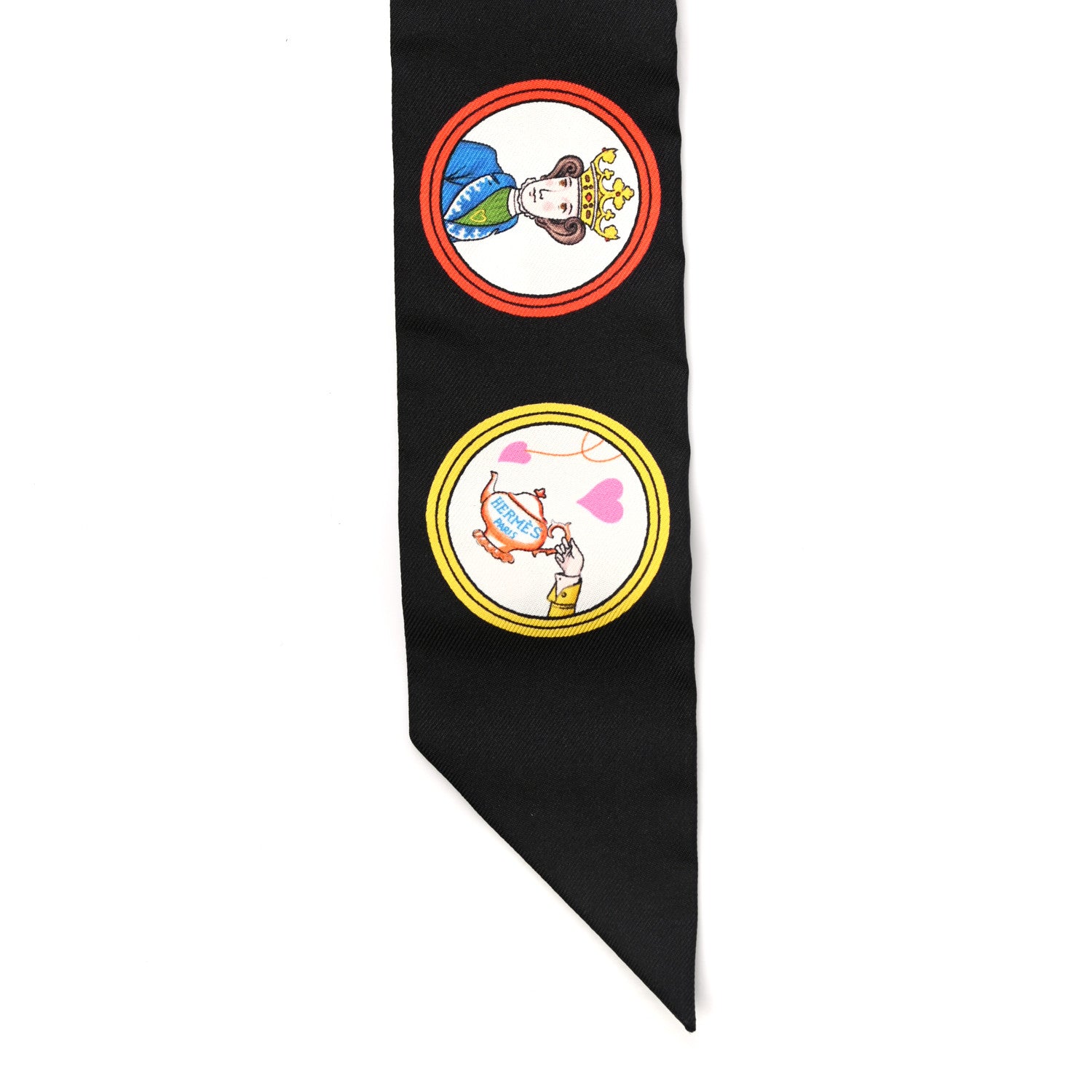 Hermes Silk Tea Time Twilly Black Rouge Multicolor 4 of 5