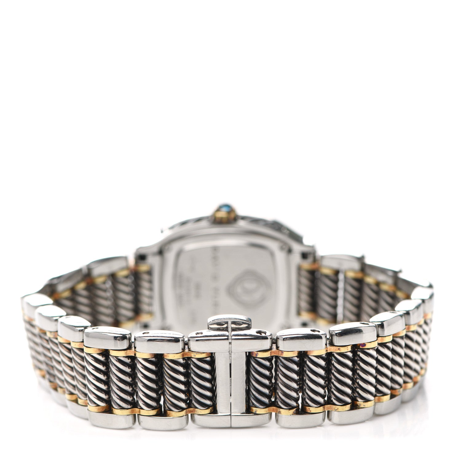David Yurman Stainless Steel 18K Yellow Gold Diamond Bezel Mother of Pearl 25mm Thoroughbred Quartz Watch 3 of 5